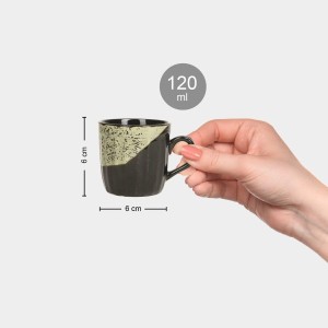 Hitech Sales 120 ml Stoneware Cup Set of 6 Black | Durable & Microwave Safe | Set for Tea/Coffee Elegant Design Hitech Sales 120 ml Stoneware Cup Set of 6 Black | Durable & Microwave Safe | Set for Tea/Coffee Elegant Design