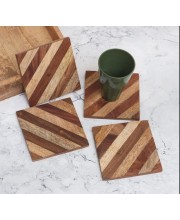 Handmade Wooden Tea Coasters – Set of 4 | Rustic Drink Mats for Home, Office, Table Décor | Reusable Wooden Cup Coaster Set for Tea, Coffee & Drinks Handmade Wooden Tea Coasters – Set of 4 | Rustic Drink Mats for Home, Office, Table Décor | Reusable Wooden Cup Coaster Set for Tea, Coffee & Drinks