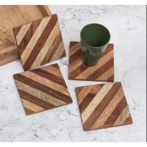 Handmade Wooden Tea Coasters – Set of 4 | Rustic Drink Mats for Home, Office, Table Décor | Reusable Wooden Cup Coaster Set for Tea, Coffee & Drinks Handmade Wooden Tea Coasters – Set of 4 | Rustic Drink Mats for Home, Office, Table Décor | Reusable Wooden Cup Coaster Set for Tea, Coffee & Drinks