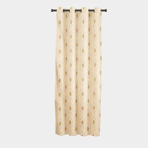 Home Beautiful 5ft. Beige Printed Eyelet Window Curtains - (M2754) Home Beautiful 5ft. Beige Printed Eyelet Window Curtains - (M2754)