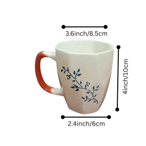 Ceramic Tea & Coffee Mugs Set of 6 – Elegant Leaf Print Cups with Comfortable Handle for Home, Office & Gifting Ceramic Tea & Coffee Mugs Set of 6 – Elegant Leaf Print Cups with Comfortable Handle for Home, Office & Gifting