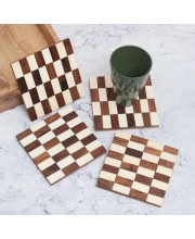 White and Brown Handcrafted Wooden Coasters – Set of 4 | Elegant Drink Mats for Tea, Coffee & Beverages | Rustic Tabletop Coaster Set for Home & Office Décor White and Brown Handcrafted Wooden Coasters – Set of 4 | Elegant Drink Mats for Tea, Coffee & Beverages | Rustic Tabletop Coaster Set for Home & Office Décor