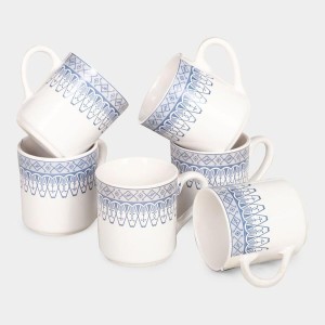 Hitech Sales 120 ml Stoneware Cup Set of 6 Blue | Durable & Microwave Safe | Set for Tea/Coffee Elegant Design Hitech Sales 120 ml Stoneware Cup Set of 6 Blue | Durable & Microwave Safe | Set for Tea/Coffee Elegant Design