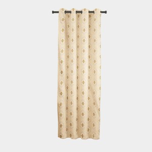 Home Beautiful 7ft. Beige Printed Eyelet Window Curtains - (M2748) Home Beautiful 7ft. Beige Printed Eyelet Window Curtains - (M2748)
