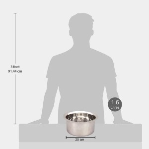 1.6 L Stainless Steel Patila, 20 cm Dia. (Pack of 1) 1.6 L Stainless Steel Patila, 20 cm Dia. (Pack of 1)