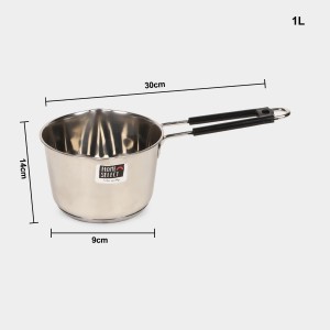 1 L Steel Saucepan 9 X 14 cm (Pack of 1) 1 L Steel Saucepan 9 X 14 cm (Pack of 1)