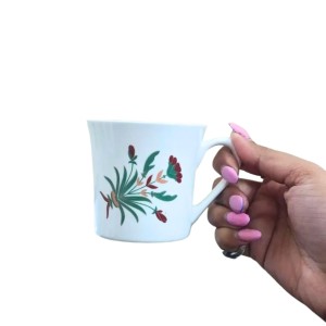 Ceramic Tea & Coffee Cups Set of 6 with Floral Design | White Printed Coffee Mugs for Home, Office & Gifting | Microwave & Dishwasher Safe Ceramic Tea & Coffee Cups Set of 6 with Floral Design | White Printed Coffee Mugs for Home, Office & Gifting | Microwave & Dishwasher Safe