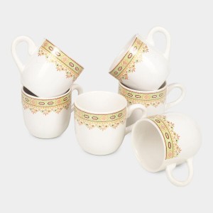 Hitech Sales 120 ml Stoneware Cup Set of 3 White | Durable & Microwave Safe | Set for Tea/Coffee Elegant Design Hitech Sales 120 ml Stoneware Cup Set of 3 White | Durable & Microwave Safe | Set for Tea/Coffee Elegant Design