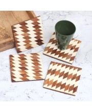 Modern Decorative Wooden Coasters – Set of 4 | Stylish Drink Mats for Tea, Coffee & Beverages | Elegant Wooden Coaster Set for Home, Office & Gifting Modern Decorative Wooden Coasters – Set of 4 | Stylish Drink Mats for Tea, Coffee & Beverages | Elegant Wooden Coaster Set for Home, Office & Gifting