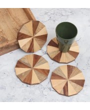 Modern Circle-Shaped Brown Wooden Coasters – Set of 4 | Round Drink Mats for Tea, Coffee & Beverages | Handcrafted Wooden Coaster Set for Home & Office Use Modern Circle-Shaped Brown Wooden Coasters – Set of 4 | Round Drink Mats for Tea, Coffee & Beverages | Handcrafted Wooden Coaster Set for Home & Office Use