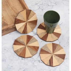 Modern Circle-Shaped Brown Wooden Coasters – Set of 4 | Round Drink Mats for Tea, Coffee & Beverages | Handcrafted Wooden Coaster Set for Home & Office Use Modern Circle-Shaped Brown Wooden Coasters – Set of 4 | Round Drink Mats for Tea, Coffee & Beverages | Handcrafted Wooden Coaster Set for Home & Office Use