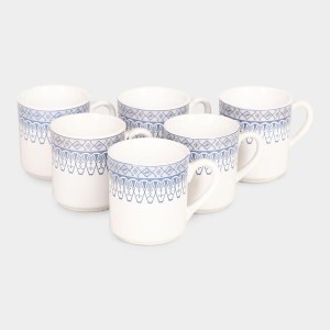 Hitech Sales 120 ml Stoneware Cup Set of 6 Blue | Durable & Microwave Safe | Set for Tea/Coffee Elegant Design Hitech Sales 120 ml Stoneware Cup Set of 6 Blue | Durable & Microwave Safe | Set for Tea/Coffee Elegant Design
