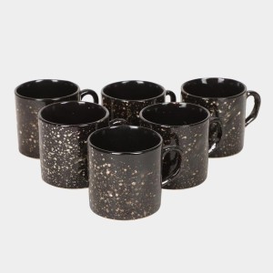 HiTech Sales 120 ml Stoneware Cup Set - Set of 6 (Black) | Durable & Microwave Safe | Ideal for Tea & Coffee HiTech Sales 120 ml Stoneware Cup Set - Set of 6 (Black) | Durable & Microwave Safe | Ideal for Tea & Coffee