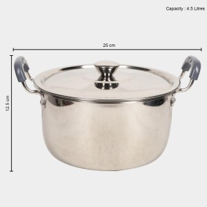 4.5 L Steel Cooking Pot 25 X 12.5 cm, 1Lid, 1Pot 4.5 L Steel Cooking Pot 25 X 12.5 cm, 1Lid, 1Pot