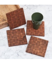 Antique Finish Modern Wooden Coasters – Set of 4 | Handcrafted Tea & Coffee Drink Mats | Rustic Table Coaster Set for Home, Office & Gift Use Antique Finish Modern Wooden Coasters – Set of 4 | Handcrafted Tea & Coffee Drink Mats | Rustic Table Coaster Set for Home, Office & Gift Use
