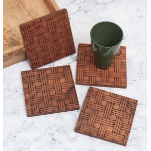 Antique Finish Modern Wooden Coasters – Set of 4 | Handcrafted Tea & Coffee Drink Mats | Rustic Table Coaster Set for Home, Office & Gift Use Antique Finish Modern Wooden Coasters – Set of 4 | Handcrafted Tea & Coffee Drink Mats | Rustic Table Coaster Set for Home, Office & Gift Use