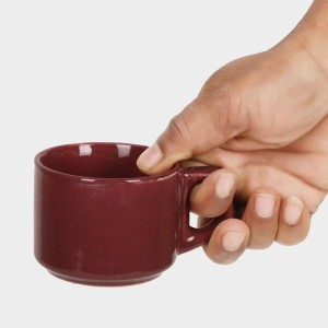 Hitech Sales 100 ml Stoneware Cup Brown | Microwave Safe Ceramic Cup | Ideal for Daily Use
