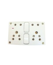 4 Universal Socket with 2 Switch Wall Plate, Multi Plug Electrical Outlet Board, Heavy Duty ABS, Home & Office Power Extension Wall Socket 4 Universal Socket with 2 Switch Wall Plate, Multi Plug Electrical Outlet Board, Heavy Duty ABS, Home & Office Power Extension Wall Socket