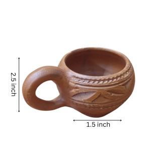 Handcrafted Clay Tea Cup Natural Terracotta Mug Eco-Friendly Pottery Hand Made Kulhad (Set of 4) Handcrafted Clay Tea Cup Natural Terracotta Mug Eco-Friendly Pottery Hand Made Kulhad (Set of 4)