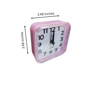Alarm Clock Compact Pink Square Quartz – 3.48 Inch Silent Desk/Table Clock for Bedroom, Study & Travel Alarm Clock Compact Pink Square Quartz – 3.48 Inch Silent Desk/Table Clock for Bedroom, Study & Travel