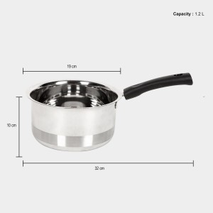 1.2 L Steel Saucepan 1 9 cm Dia. (Pack of 1) 1.2 L Steel Saucepan 1 9 cm Dia. (Pack of 1)