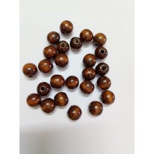 HiTechMArt 100pcs Wooden Beads – 12mm Round Loose Wood Beads for DIY Jewelry Making, Craft Projects, Hair Braiding & Decorations – Smooth Polished Finish (Dark Brown)