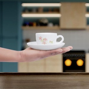 Hitech Sales 145 ml Opalware Cup & Saucer Set White | Microwave Safe Ceramic Cup | Ideal for Daily Use Hitech Sales 145 ml Opalware Cup & Saucer Set White | Microwave Safe Ceramic Cup | Ideal for Daily Use