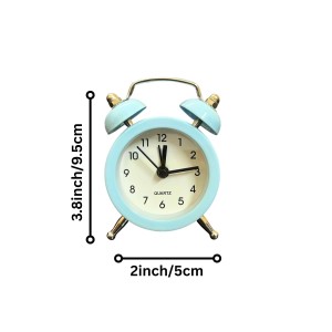 Small Twin-Bell Analog Alarm Clock for Bedroom | Cute Light Sky Blue Vintage Table Clock with Loud Alarm | Battery Operated Mini Bedside Clock for Kids & Adults (1 Pc) (3.8/5inch) (Sky Blue) Small Twin-Bell Analog Alarm Clock for Bedroom | Cute Light Sky Blue Vintage Table Clock with Loud Alarm | Battery Operated Mini Bedside Clock for Kids & Adults (1 Pc) (3.8/5inch) (Sky Blue)