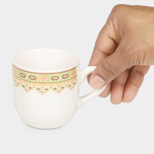 Hitech Sales 120 ml Stoneware Cup Set of 3 White | Durable & Microwave Safe | Set for Tea/Coffee Elegant Design Hitech Sales 120 ml Stoneware Cup Set of 3 White | Durable & Microwave Safe | Set for Tea/Coffee Elegant Design