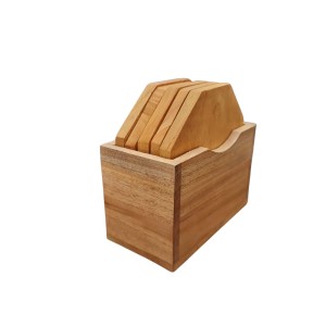 Wooden Coasters Set of 5 with Holder – Natural Wood Tea & Coffee Coaster Set, Heat Resistant Table Protection for Home, Office & Dining Wooden Coasters Set of 5 with Holder – Natural Wood Tea & Coffee Coaster Set, Heat Resistant Table Protection for Home, Office & Dining