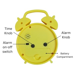 HiTechMart Yellow Alarm Clock – Cute Smiley Face Analog Clock with Alarm and Retro Design – Perfect for Kids, Bedroom and Gift HiTechMart Yellow Alarm Clock – Cute Smiley Face Analog Clock with Alarm and Retro Design – Perfect for Kids, Bedroom and Gift