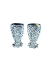 Textured Glass Goblet Set of 2 | Clear Footed Drinking Glasses for Juice, Water, Mocktails & Desserts | Elegant Vintage Design Textured Glass Goblet Set of 2 | Clear Footed Drinking Glasses for Juice, Water, Mocktails & Desserts | Elegant Vintage Design