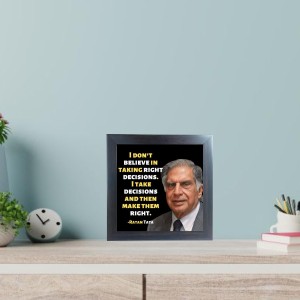 Hitech Sales Ratan Tata's Quotes Wall Frames, Motivational Inspirational Quotes Wall Framed Posters for Room, Office, Study Desk, Decor (Tabletop, Square – 10.10 x 10.10 inches Frame, Black)