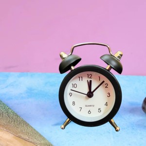 Small Twin-Bell Analog Alarm Clock for Bedroom | Loud Vintage Alarm, Battery Operated Mini Table Clock for Kids & Adults | Portable Classic Bedside Clock (1 Pc) (3.8 inch/2inch) Black Small Twin-Bell Analog Alarm Clock for Bedroom | Loud Vintage Alarm, Battery Operated Mini Table Clock for Kids & Adults | Portable Classic Bedside Clock (1 Pc) (3.8 inch/2inch) Black