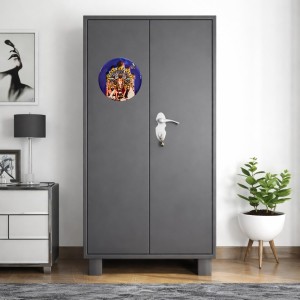 Stainless Steel Round Maa Kali with Sarada Devi & Ramakrishna Paramahansa Fridge Magnet | Devotional & Decorative Refrigerator Magnet for Home & Office | Pack of 1