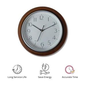 Brown Wooden Type Design Round Analog Clock with Black Numbers | Silent Sweep Quartz Movement | Decorative Wall Clock for Home, Office, and Living Room | Length-Breadth-Height 30cm x 30cm x 1.5cm Brown Wooden Type Design Round Analog Clock with Black Numbers | Silent Sweep Quartz Movement | Decorative Wall Clock for Home, Office, and Living Room | Length-Breadth-Height 30cm x 30cm x 1.5cm