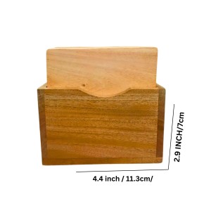 Wooden Square Coaster Set with Holder | Premium Solid Wood Tea & Coffee Coasters for Hot & Cold Drinks, Table Protection | Set of 5 (Squre)