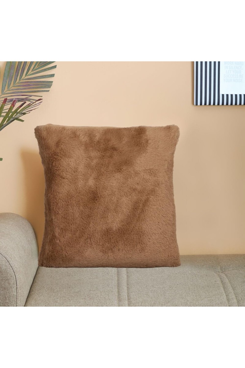 Home Beautiful Brown Polyester Cushion Cover