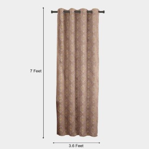 Home Beautiful 7ft. Brown Printed Eyelet Curtains - (M2760) Home Beautiful 7ft. Brown Printed Eyelet Curtains - (M2760)