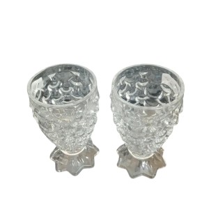 Textured Glass Goblet Set of 2 | Clear Footed Drinking Glasses for Juice, Water, Mocktails & Desserts | Elegant Vintage Design Textured Glass Goblet Set of 2 | Clear Footed Drinking Glasses for Juice, Water, Mocktails & Desserts | Elegant Vintage Design