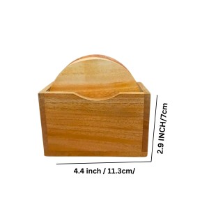 Wooden Tea Coaster Set with Holder | Premium Solid Wood Round Coasters for Hot & Cold Drinks, Tea, Coffee & Table Protection | Set of 5 (Round) Wooden Tea Coaster Set with Holder | Premium Solid Wood Round Coasters for Hot & Cold Drinks, Tea, Coffee & Table Protection | Set of 5 (Round)