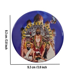 Stainless Steel Round Maa Kali with Sarada Devi & Ramakrishna Paramahansa Fridge Magnet | Devotional & Decorative Refrigerator Magnet for Home & Office | Pack of 1