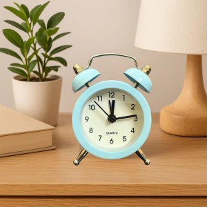 Small Twin-Bell Analog Alarm Clock for Bedroom | Cute Light Sky Blue Vintage Table Clock with Loud Alarm | Battery Operated Mini Bedside Clock for Kids & Adults (1 Pc) (3.8/5inch) (Sky Blue) Small Twin-Bell Analog Alarm Clock for Bedroom | Cute Light Sky Blue Vintage Table Clock with Loud Alarm | Battery Operated Mini Bedside Clock for Kids & Adults (1 Pc) (3.8/5inch) (Sky Blue)