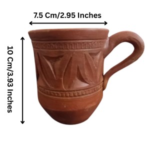 Handcrafted Terracotta Clay Mug with Handle – Eco-Friendly Traditional Kulhad Style Cup for Tea & Coffee (300 ml Approx) (4) Handcrafted Terracotta Clay Mug with Handle – Eco-Friendly Traditional Kulhad Style Cup for Tea & Coffee (300 ml Approx) (4)