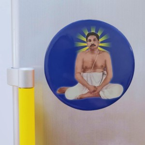 Stainless Steel Round Anukul Chandra Thakur Fridge Magnet | Devotional & Decorative Refrigerator Magnet for Home & Office | Pack of 1 Stainless Steel Round Anukul Chandra Thakur Fridge Magnet | Devotional & Decorative Refrigerator Magnet for Home & Office | Pack of 1