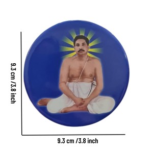 Stainless Steel Round Anukul Chandra Thakur Fridge Magnet | Devotional & Decorative Refrigerator Magnet for Home & Office | Pack of 1 Stainless Steel Round Anukul Chandra Thakur Fridge Magnet | Devotional & Decorative Refrigerator Magnet for Home & Office | Pack of 1
