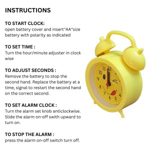 HiTechMart Yellow Alarm Clock – Cute Smiley Face Analog Clock with Alarm and Retro Design – Perfect for Kids, Bedroom and Gift HiTechMart Yellow Alarm Clock – Cute Smiley Face Analog Clock with Alarm and Retro Design – Perfect for Kids, Bedroom and Gift