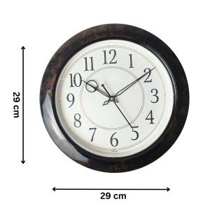 Deep Brown Round Analog Wall Clock with Black Numbers | Silent Sweep Quartz Movement | Decorative Wall Clock for Home, Office, and Living Room | Length-Breadth-Height 29cm x 29cm x 2.1cm Deep Brown Round Analog Wall Clock with Black Numbers | Silent Sweep Quartz Movement | Decorative Wall Clock for Home, Office, and Living Room | Length-Breadth-Height 29cm x 29cm x 2.1cm