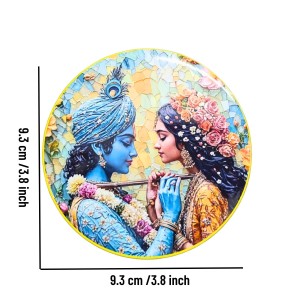 Stainless Steel Round Radha Krishna Fridge Magnet | Devotional & Decorative Refrigerator Magnet for Home & Office | Premium Finish | Pack of 2 Stainless Steel Round Radha Krishna Fridge Magnet | Devotional & Decorative Refrigerator Magnet for Home & Office | Premium Finish | Pack of 2
