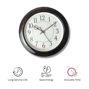 Deep Brown Round Analog Wall Clock with Black Numbers | Silent Sweep Quartz Movement | Decorative Wall Clock for Home, Office, and Living Room | Length-Breadth-Height 29cm x 29cm x 2.1cm Deep Brown Round Analog Wall Clock with Black Numbers | Silent Sweep Quartz Movement | Decorative Wall Clock for Home, Office, and Living Room | Length-Breadth-Height 29cm x 29cm x 2.1cm